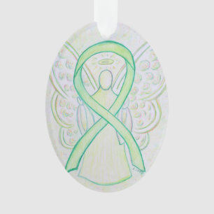 Adorno Lime Green Awareness Ribbon Angel Ornament Pendant