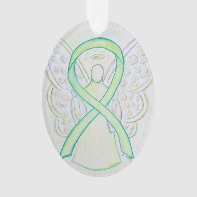 Adorno Lime Green Awareness Ribbon Angel Ornament Pendant (Anverso)