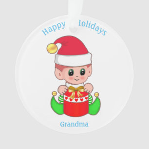 Adorno Lindo Elfo de Navidad para Abuela