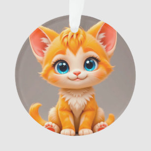 Adorno Lindo gatito naranja de dibujos animados