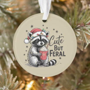 Adorno Lindo pero salvaje mapache de Navidad animal lindo
