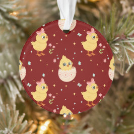 Adorno Lindo pollito de Pascua con patrón continuo de laz