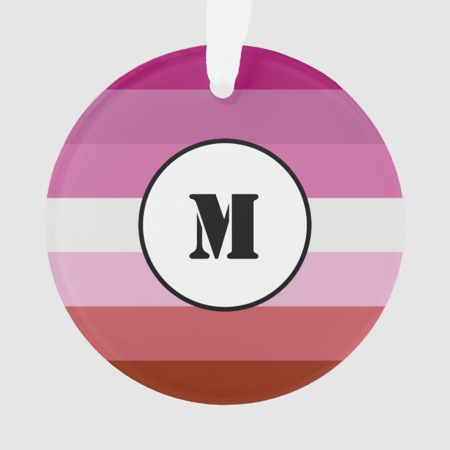 Adorno Lipstick lesbian pride flag design with monogram o (Anverso)