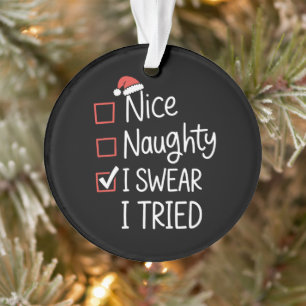 Adorno Lista de Navidad Xmas Bonito Travieso Juro que lo