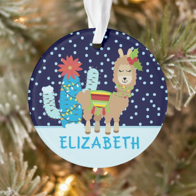 Adorno Llama a Navidades con nombre (Árbol)