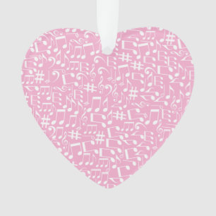 Adorno Llena Tu Corazón Con Notas Blancas Bailando Música