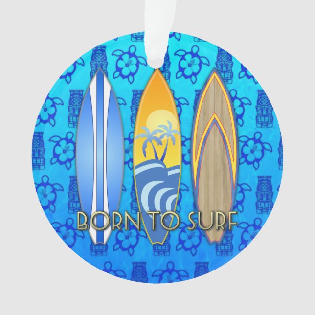 Adorno Llevado practicar surf Tiki azul (Anverso)