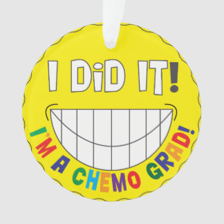Adorno ¡Lo hice! Soy un graduado de Chemo