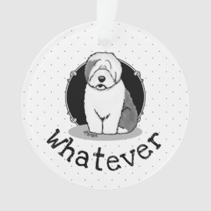 Adorno Lo que sea que perro pastor inglés viejo (gris 1)