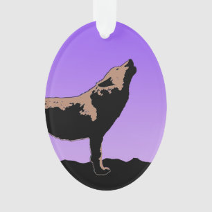 Adorno Lobo al atardecer - Arte de vida salvaje original