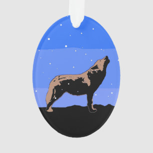 Adorno Lobo en invierno - Arte de vida silvestre original