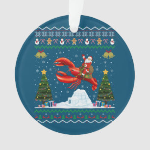 Adorno Lobster Ugly Xmas Gift Santa Riding Lobster Christ
