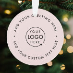 Adorno Logotipo comercial | Navidades modernos rosados de<br><div class="desc">Sencillo y elegante logo de un negocio de color rosa rosa personalizado redondeado de navidades en un estilo minimalista moderno. Puede añadir fácilmente el logotipo de su empresa y el texto personalizado (por ejemplo, vacaciones felices o navidades alegres) para el perfecto favor promocional de vacaciones con un ambiente profesional corporativo....</div>