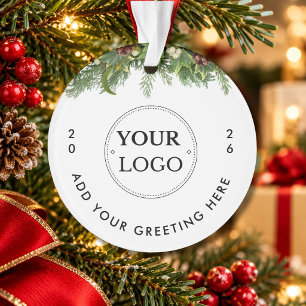 Adorno Logotipo de empresa Año Navidad Verde Moderno
