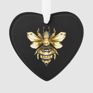 Adorno Logotipo de Relieve metalizado dorado falso poligo