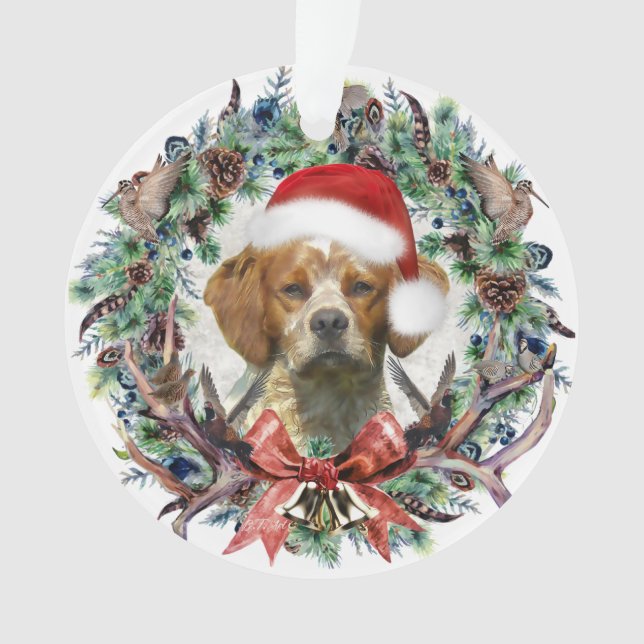 Adorno Los Brittany Spaniels , Navidad  (Anverso)