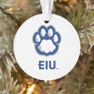 Adorno Los Panthers de Illinois Oriental Paw Print y EIU