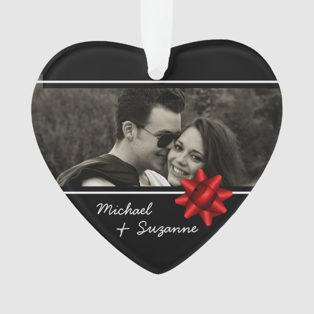 Adorno Love Heart Elegant Custom Photo (Anverso)