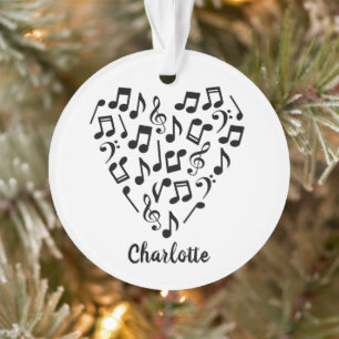 Adorno Love Music Heart of Music Notes with Name