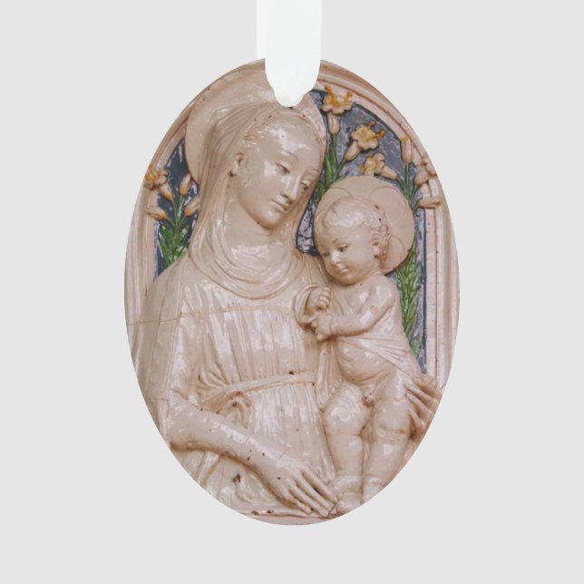Adorno Luca della Robbia Madonna Child and Lilies Art (Anverso)