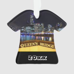 Adorno Luces de Melbourne Australia CBD sobre el puente