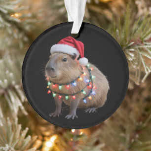 Adorno Luces de Navidad de Capybara Navidad Cappy de Vaca