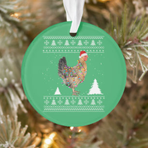 Adorno Luces de pollo con Navidades de Santa Hat Pajamas