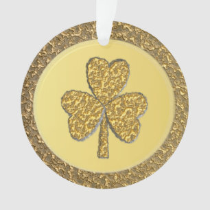 Adorno Lucky Irish Shamrock Gold Coin Personalizado