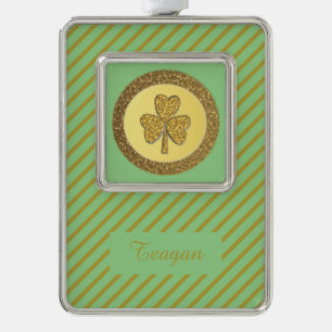 Adorno Lucky Irish Shamrock Gold Coin Personalizado