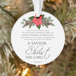 Adorno Luke 2:10-11 Navidades de Poinsettia Scripture