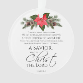 Adorno Luke 2:10-11 Navidades de Poinsettia Scripture