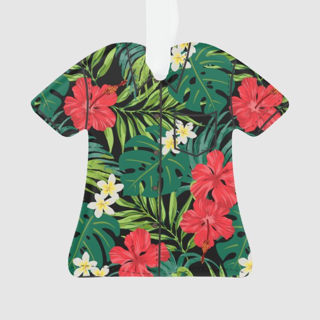 Adorno Luna Hibiscus Garden Hawaian Aloha Shirt - Rojo (Anverso)