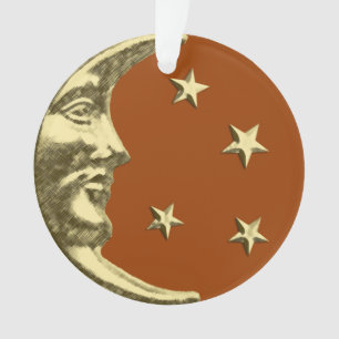 Adorno Luna y estrellas Art Deco - Marrón y oro rojos