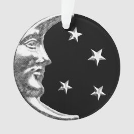 Adorno Luna y estrellas Art Deco - Negro y Plata