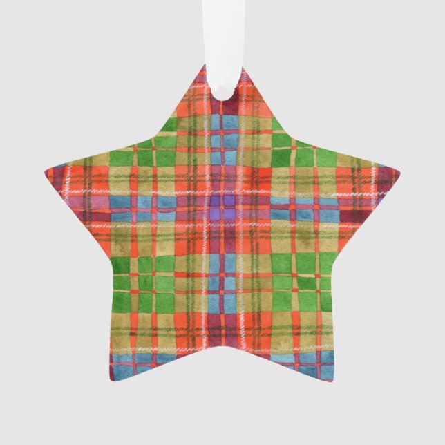 Adorno MAC RAE TARTAN Acrylic Star Ornament (Anverso)