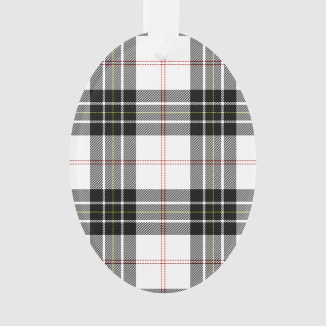 Adorno MacPherson tartan blanco negro plaid (Anverso)