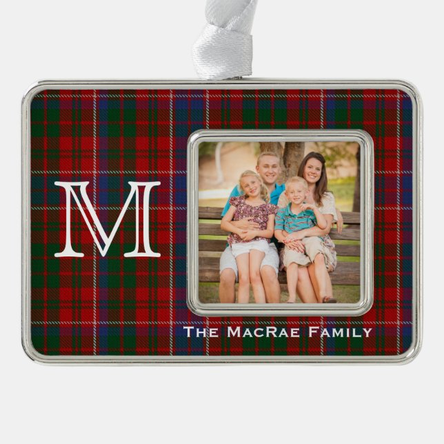 Adorno MacRae Personalizado Foto Ornamento de Navidad (Anverso)
