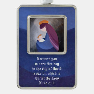 Adorno Madonna y niño - Ornamento enmarcado Luke 2:11