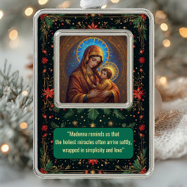 Adorno Madre Bendita y Niño Jesús Luz de Halo Dorado 