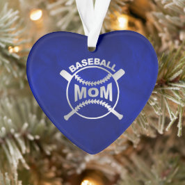 Adorno Madre de béisbol con plata azul