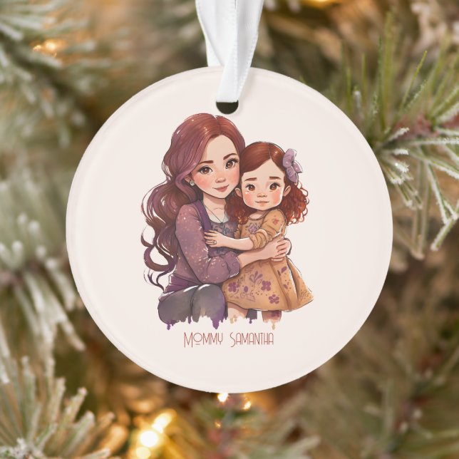 Adorno Madre e hija espárricas personalizadas (Árbol)
