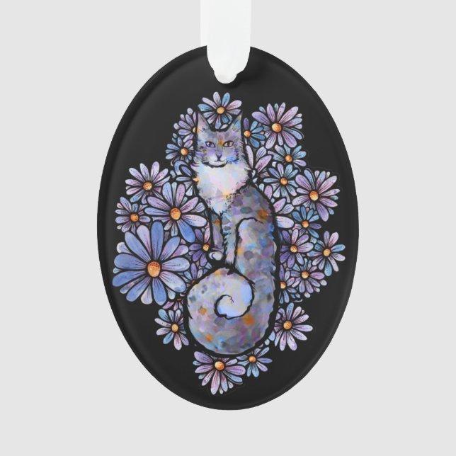 Adorno Maine Coon Diluir Calico Cat Purple (Anverso)