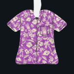 Adorno Makapuu Beach Hawaiian Batik Aloha Shirt<br><div class="desc">Vía violeta. Una huella de conversación de tikis,  palmeras,  peces tropicales,  ukeleles,  hibiscos y flores plumerias recuerdan los diseños usados en camisetas de aloha vintage en los años cuarenta y cincuenta. La textura de batik añade una textura única a lo largo del diseño y se presenta en varios colores.</div>