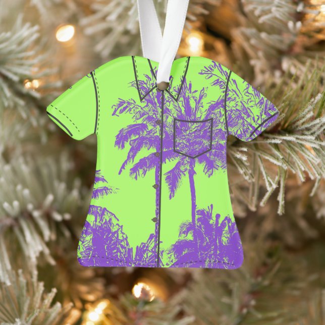 Adorno Makena Beach Hawaiian Sketchy Palms Aloha Shirt (Árbol)