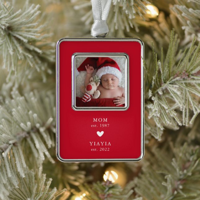 Adorno Mamá | Año Yiayia Este. Ornamento navideño fotográ (Árbol)