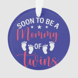 Adorno Mamá azul oscura será de gemelos