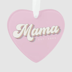 Adorno Mamá nueva regala Personalizado de corazón rosado