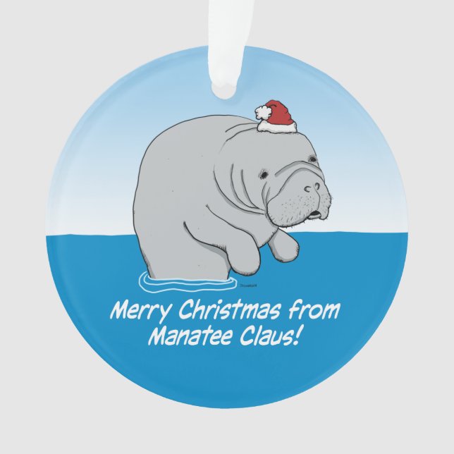 Adorno Manatee Claus, gracioso y gracioso (Anverso)