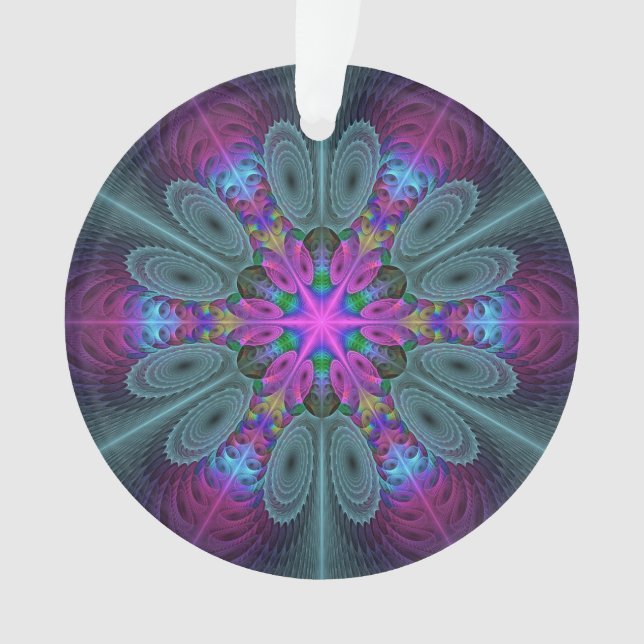 Adorno Mandala Colorido y llamativo arte fractal Kaleidos (Anverso)