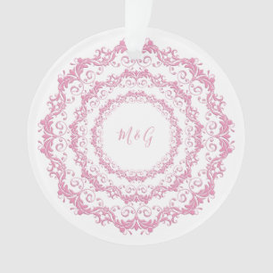 Adorno Mandala rosa retro romántico